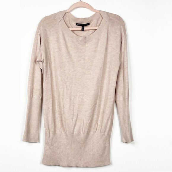 White House Black Market Sweaters - 2/$30 White House Black Market Drop Shoulder Tunic Blouson Sweater Pink S #8844